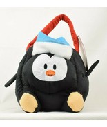 Let it Snow Holiday Christmas Tote Penguin 3D Plush Basket 8 inch - £5.10 GBP