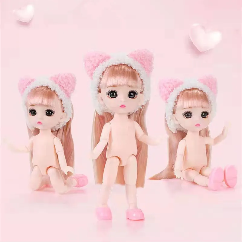 Play New 16cm Bjd Doll 13 joints movable Cute Doll 3D Brown Eye Dress Up Fashion - £23.12 GBP