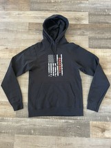 Port & Company Heavy Pullover Hoodie Men's Small Black with USA Flag Baseball - £11.13 GBP