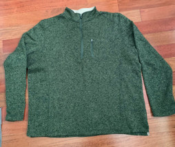 Woolrich Angler 1/4 Zip Pullover Sweater Fleece Men's XXL 2XL Heathered Green - $24.74