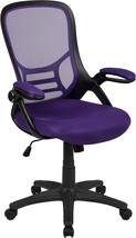 Having A Black Frame And Flip-Up Arms, The Flash Furniture High Back Purple Mesh - £125.69 GBP