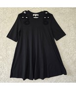 McQ Alexander McQueen Womens Shirt Dress Small Black Mini Short Sleeve C... - $125.95