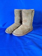 MINNETONKA 80061 Brown Suede Sheepskin Leather Wool Lined Boots Womens Size 6 - £24.62 GBP