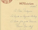 Auberge Saint Jacques Menu 1950&#39;s Rue Au Lin Orleans France - £24.76 GBP