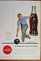 Coca-Cola magazine ad-Eddie Fisher bowling-1954 - £9.49 GBP