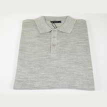 Mens PRINCELY Soft Merinos Wool Sweater Knits Lightweight Polo 1011-40 Silver image 5
