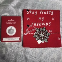 Hallmark Stay Frosty Red Towel &amp; KOC A Glistening Gift For You Silver Sn... - £15.92 GBP