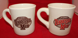 Jack Daniels Tennessee Mud Set of 2 Advertising Coffee Mug Cups  Beige Brown - £34.22 GBP