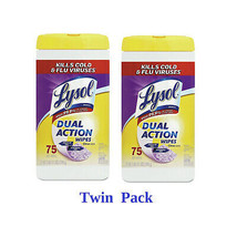 Lysol Disinfecting Wipes (2 Pack) Dual Action Citrus Scent 75 Wipes disinfectant - £25.69 GBP
