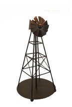 Scratch &amp; Dent Industrial Farmhouse Rustic Brown Windmill Metal Table Lamp - £47.47 GBP