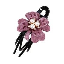 Women Dovetail Pearl Flower Styling Tools Barrette Hair Clips Hair Claws Headwea - £9.19 GBP