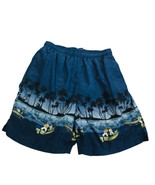 CHEROKEE Island Fishing Blue Print Lined Boys Swim Board Shorts Size Medium - £8.92 GBP