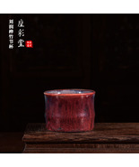 Jun Porcelain Tea Cup Kiln Change Red-Blue Glaze Chinese Ceramic Teacup - $820.00