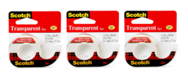 Scotch Transparent Tape with Dispenser, 1/2 Inch x 700 Inches 3 Pack - £15.41 GBP