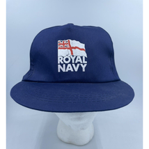 VTG Royal Navy Trucker Hat UK Veteran Military Snapback Blue Cap - £6.39 GBP