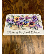 Flower of the month 1981 calendar small spiral bound desk top calendar - $366.29 MXN