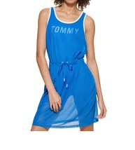 Tommy Hilfiger Sport Women&#39;s Mesh Bodysuit Athletic Dress Blue L NWT - £28.35 GBP