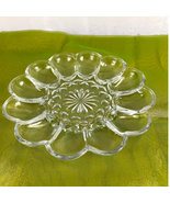 VTG Clear Glass Presence Egg / Oyster Plate 10&quot; Platter Dish Home Party - £11.33 GBP