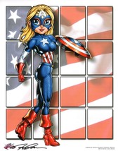 Joel Adams SIGNED Marvel Comics Avengers Art Print ~ Lady Captain America - $29.69