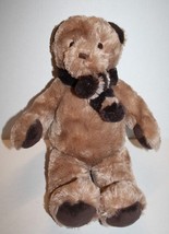 Brookstone NAP Teddy Bear 14&quot; Brown Tan Plush Baby Scarf Stuffed Animal ... - $405.95 MXN