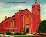 First Presbyterian Church Atlanta Georgia GA Linen Postcard  S21 - $3.91