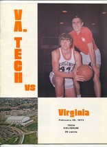 Virginia Tech vs Virginia NCAA Basketball Game Program 2/28/1973-VA Tech Coli... - £54.44 GBP