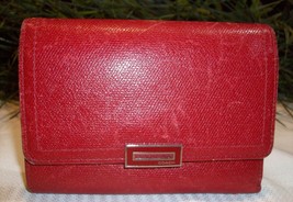 Coach 7829 Vintage Madison Compact Clutch Wallet Textured Calfskin Leather Red - £34.45 GBP