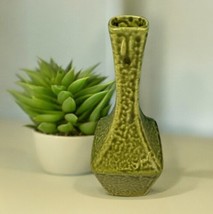 Vtg Norl EAN S Japan Green 7” Ceramic Drip Glazed Bud Vase Pottery Home Decor - £19.35 GBP