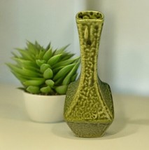 VTG NORLEANS JAPAN Green 7” CERAMIC DRIP GLAZED Bud VASE POTTERY Home DECOR - $33.87 CAD