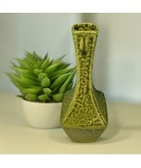 VTG NORLEANS JAPAN Green 7” CERAMIC DRIP GLAZED Bud VASE POTTERY Home DECOR - $33.90 CAD