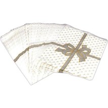 White Tone w/ Silver Bow Paper Tote Shopping Gift Bags 8.5&quot; x 11&quot; Kit 2000 Pcs - £66.23 GBP
