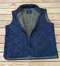 J Crew Men’s Full zip Quilted Vest size L Black Green J10 - $33.66