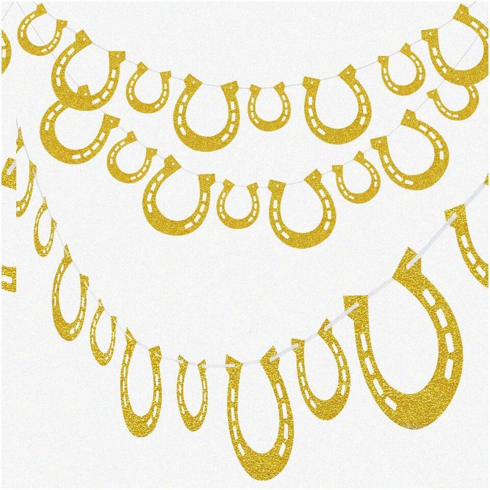 Lucky Charm Horseshoe Garland - Glittered St. Patrick&#39;s Day &amp; Western Th... - $27.71