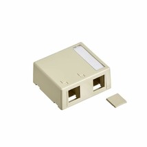 Leviton 41089-2IP QuickPort Surface Mount Housing, 2-Port, Ivory, Includes 1 Bla - £4.64 GBP