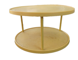 VTG Bee Plastics Yellow Tiered Tray with concentric grooves Honey Colored - £7.50 GBP