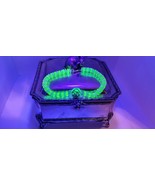 Czech Uranium glass bracelet vaseline glass beads vintage jewelry #23005 - $576.34 MXN