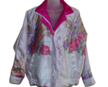 Vintage 80&#39;s Hanarum Satin Bomber Jacket Reversible Hot Pink/Floral One ... - $24.71