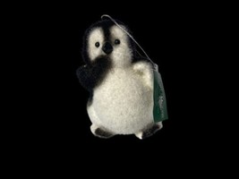 Kurt Adler Flocked Penguin Christmas Ornament &quot; LOST IN THOUGHT &quot; New with Tags - £25.87 GBP