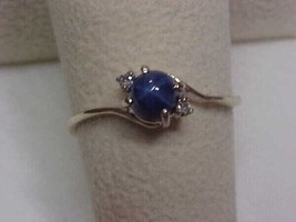 2Ct Oval Cut Simulated Blue Star Sapphire  Engagemen Ring14k White Gold Plated - £70.89 GBP