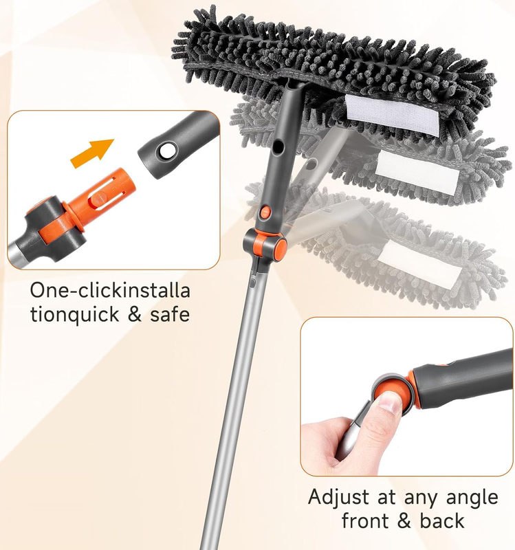 Chabatree Window Squeegee Cleaner Set 2-In-1 Window Cleaning Tool with Extendabl Item image 3