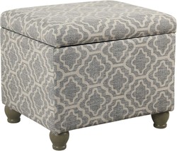 Homepop Home Decor | Upholstered Mediumrectangular Storage, Gray Geometric - $112.76