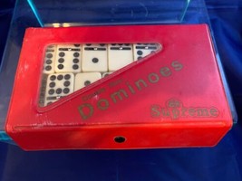Traditional Set Of Double Nine Dominoes In a Vinyl Case Pre-Owned - $19.79