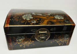 VTG Asian Oriental Jewelry Box Trinket Storage Lacquer China Birds LG 13... - $129.85