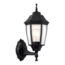 Hampton Bay Wall Lantern Sconce Light Dusk To Dawn Waterproof Outdoor Black - £49.75 GBP
