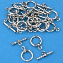 Bali Toggle Clasp Antique Silver Plated 15mm Approx 17 - £6.07 GBP