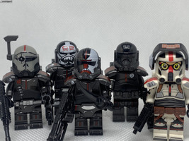 SM The Bad Batch Star Wars Clone Wrecker Hunter Crosshair Tech Echo Minifigures - $34.80