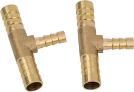 Brass Hose Barb Fitting Reducing Tee 1/4&quot; Barbed X 3/16&quot; Barbed X 1/4&quot; Barbed Re - £20.21 GBP