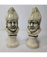 7&quot; Tall Ceramic Chess Man Piece Set of 2 White Green Bishop Office Home ... - £18.05 GBP