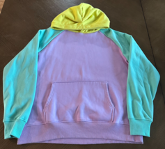 Spark Paws Human Hoodie Color Block Heavy Comfy Soft Velvet Velour L/XL - $39.29