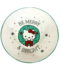 Hello Kitty Christmas Wreath Pasta Bowl Set Of 2 Merry &amp; Bright New - £31.37 GBP